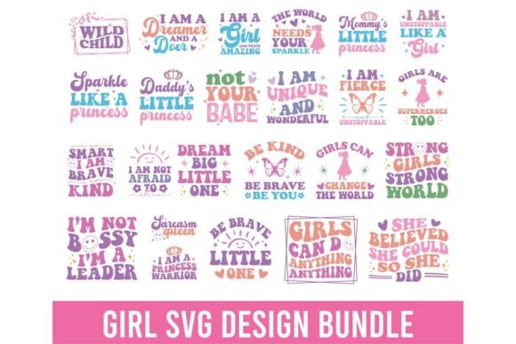 Retro Little Girl Svg PNG Bundle Review